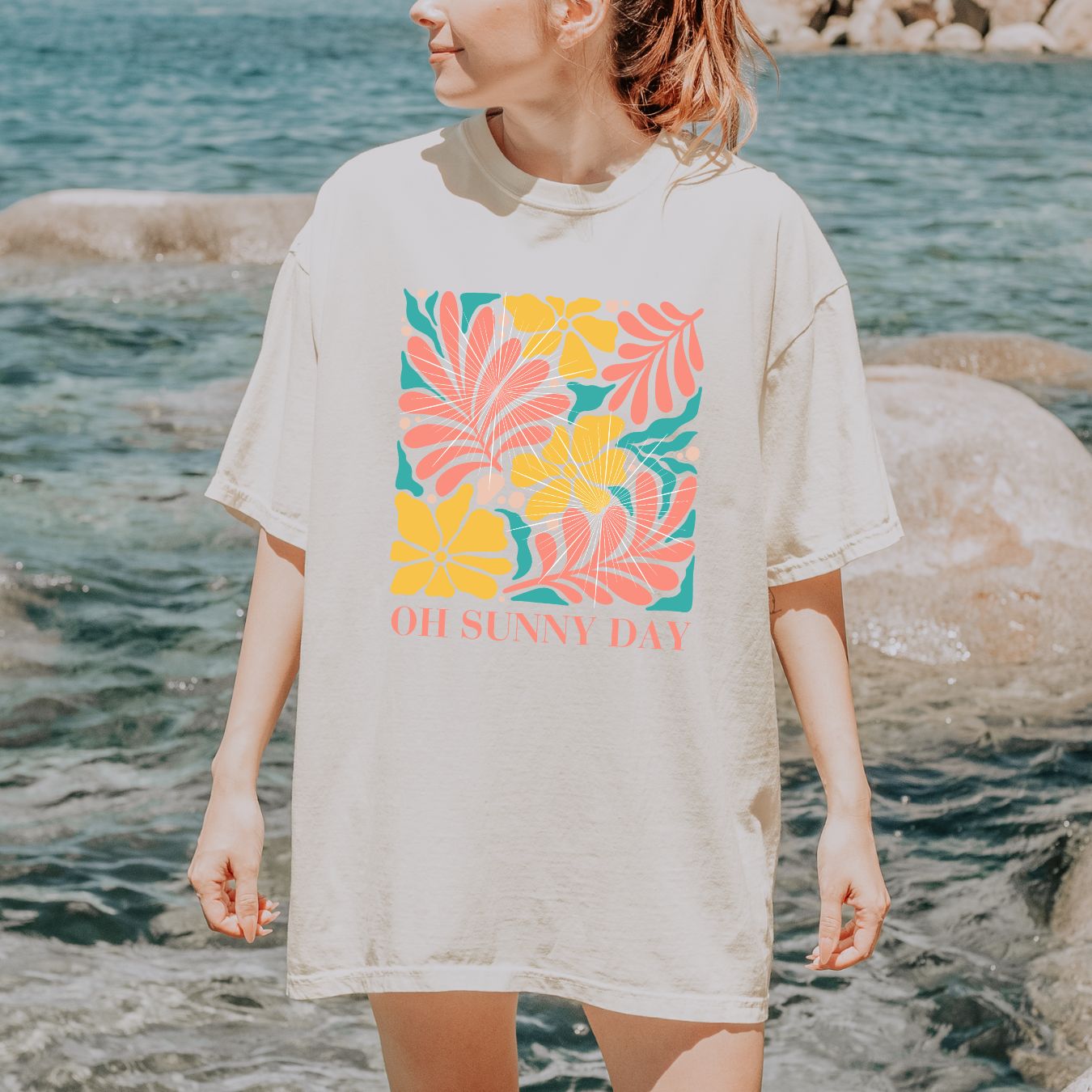 Aesthetic-Shirt-Flower-Tee-Sunny-Day-Summer-Shirt-For-Beach-Cute-Gift