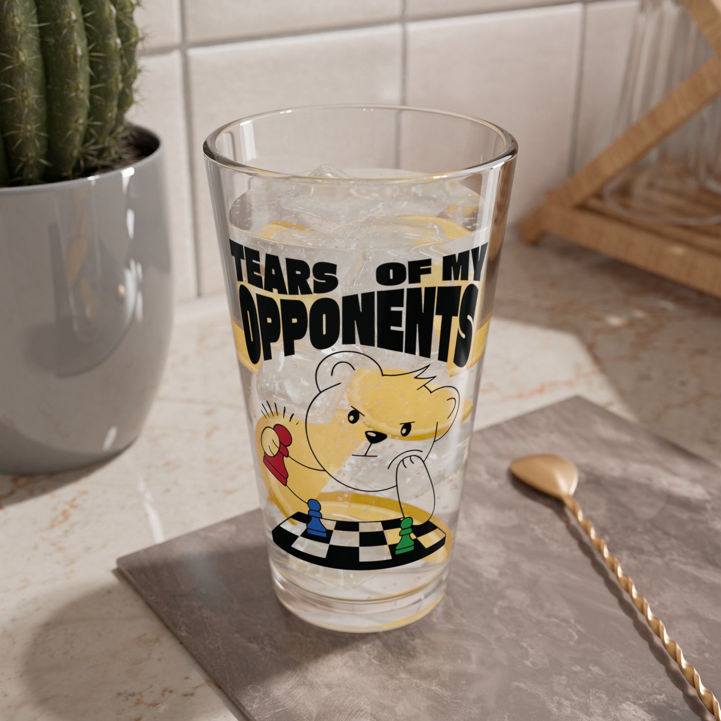 Chess Glass For Chess Player Gift Chess Mixing Glass 16oz
