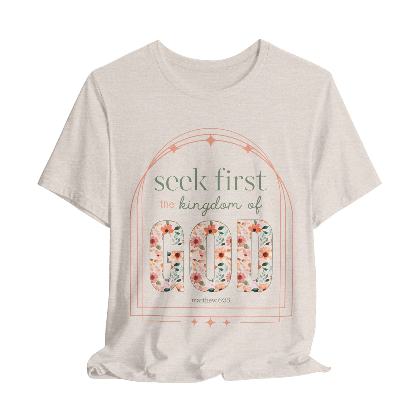 Christian-T-Shirt--Christain-Gift-Cute-Tee-Shirt-Seek-First-Matthew-6-Faith-Tee