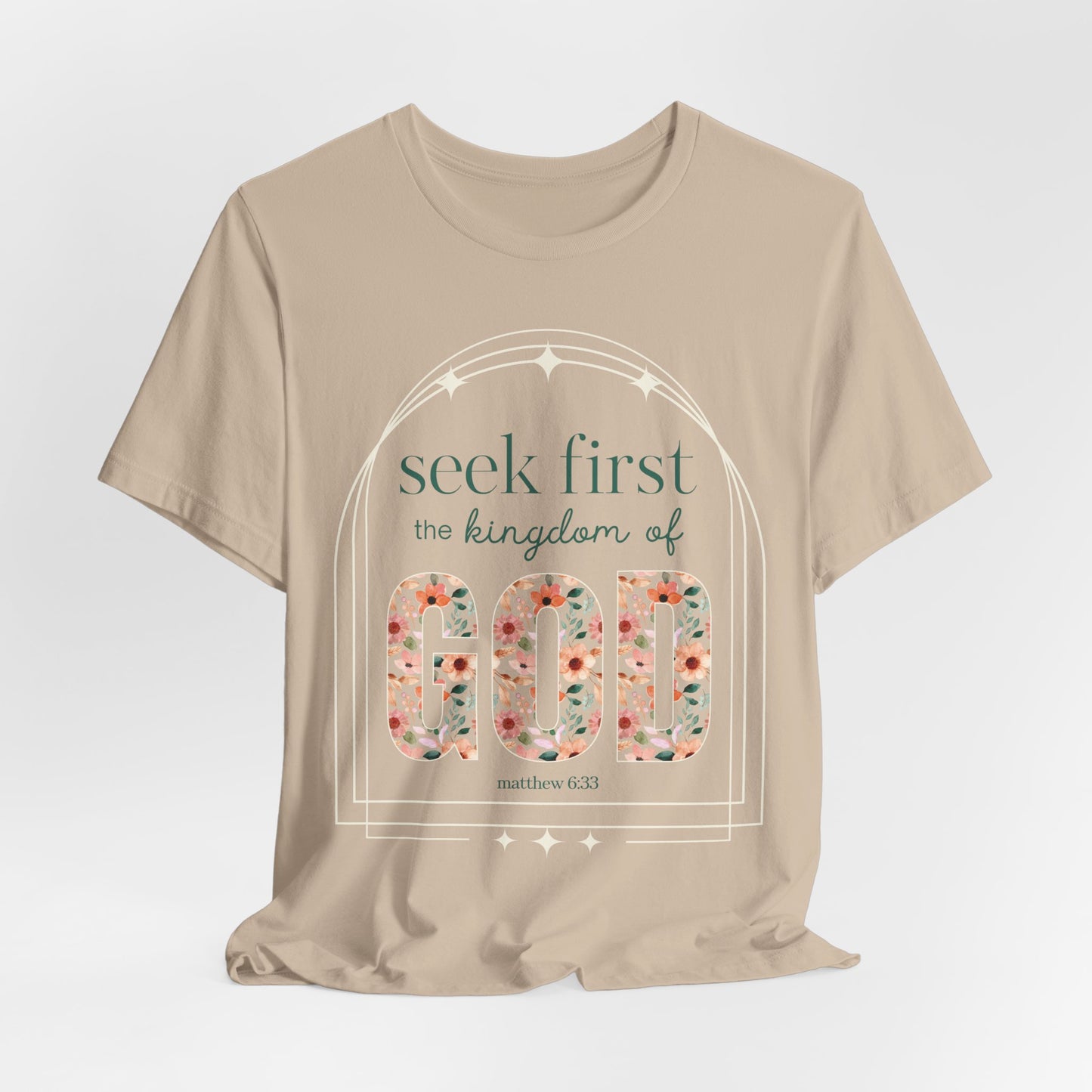 Christian-T-Shirt--Christain-Gift-Cute-Tee-Shirt-Seek-First-Matthew-6-Faith-Tee