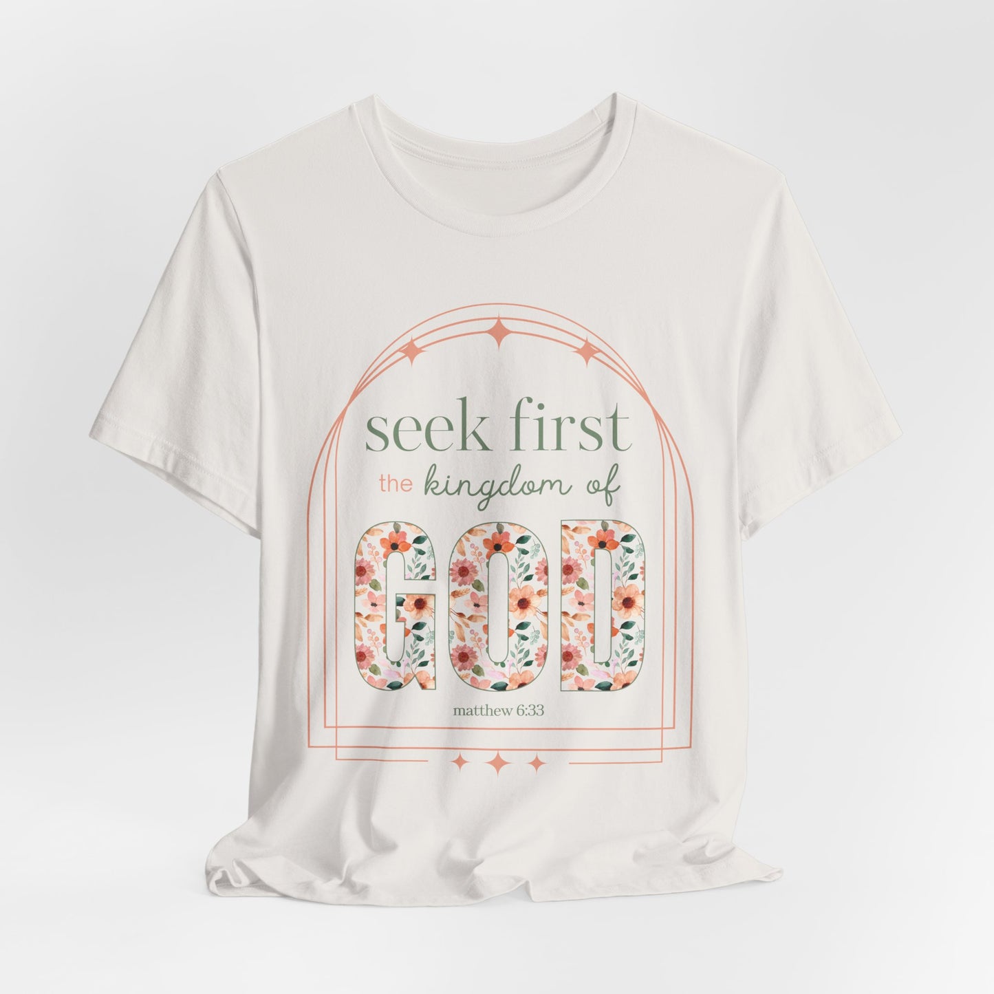 Christian-T-Shirt--Christain-Gift-Cute-Tee-Shirt-Seek-First-Matthew-6-Faith-Tee