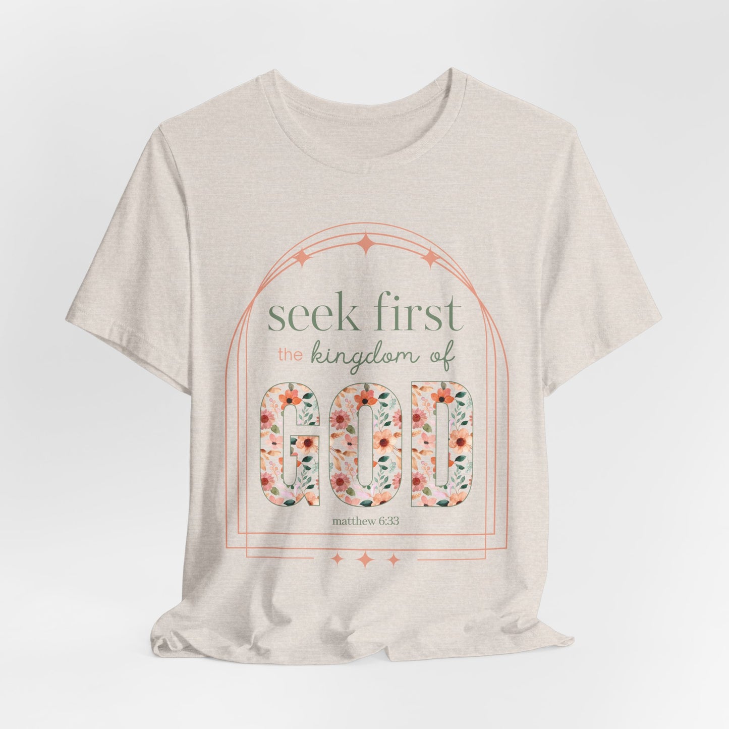 Christian-T-Shirt--Christain-Gift-Cute-Tee-Shirt-Seek-First-Matthew-6-Faith-Tee