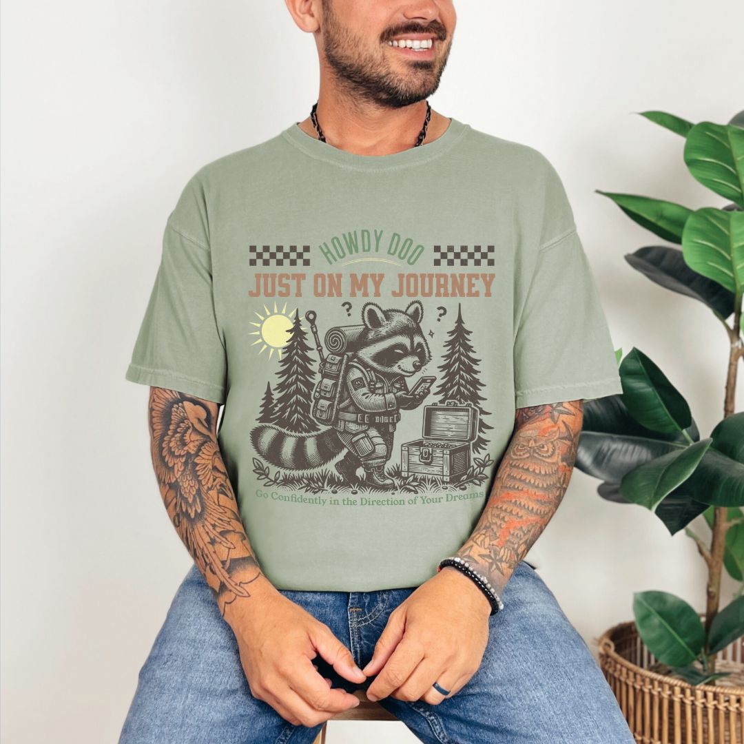 Encouraging-Quote-T-Shirt-For-Adventure-Tee-Raccoon-Life-Is-A-Journey-Comfort-Colors