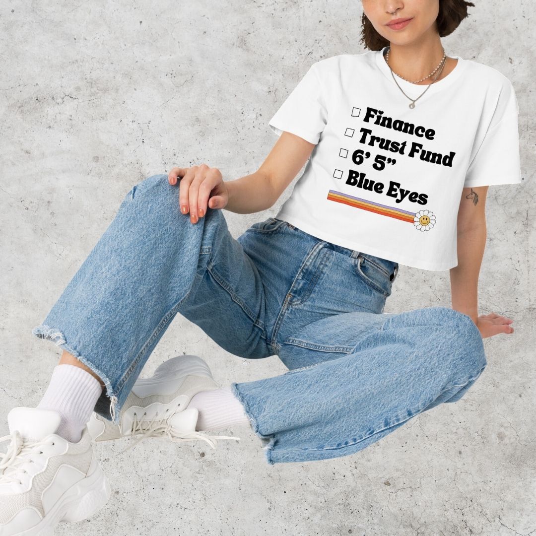Unhinged Crop Top Finance Guy Funny Tee For Gag Gift Retro Style T-Shirt