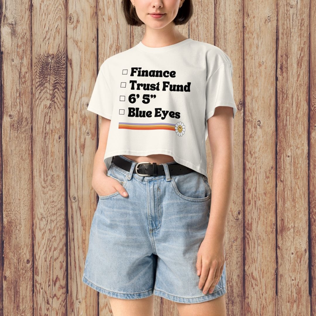 Unhinged Crop Top Finance Guy Funny Tee For Gag Gift Retro Style T-Shirt