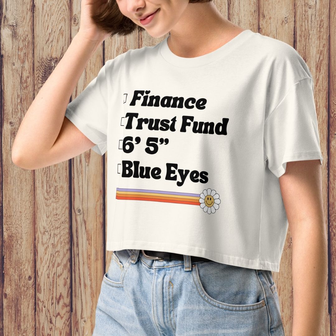 Unhinged Crop Top Finance Guy Funny Tee For Gag Gift Retro Style T-Shirt