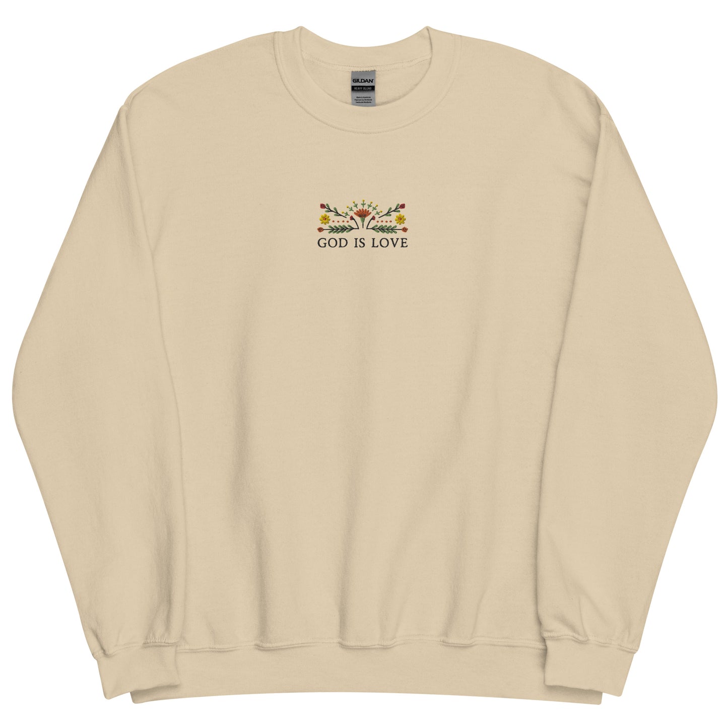 Floral-Embroidered-Sweatshirt-God-Is-Love-Sweatshirt-Gift-For-Christian-Friend