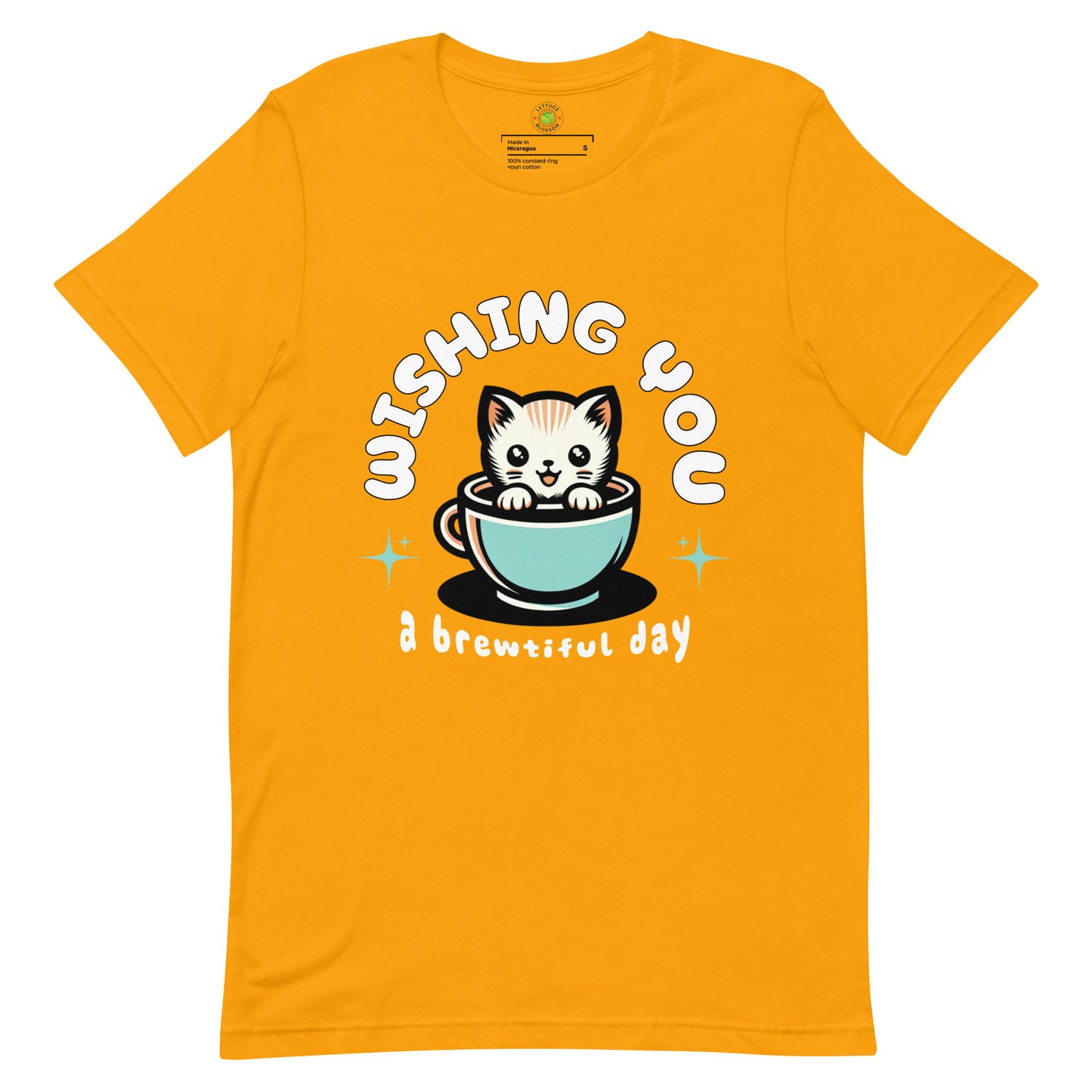 Brew-tiful Day Cat Punny Tee Wordplay Cute Tee Shirts & Gifts