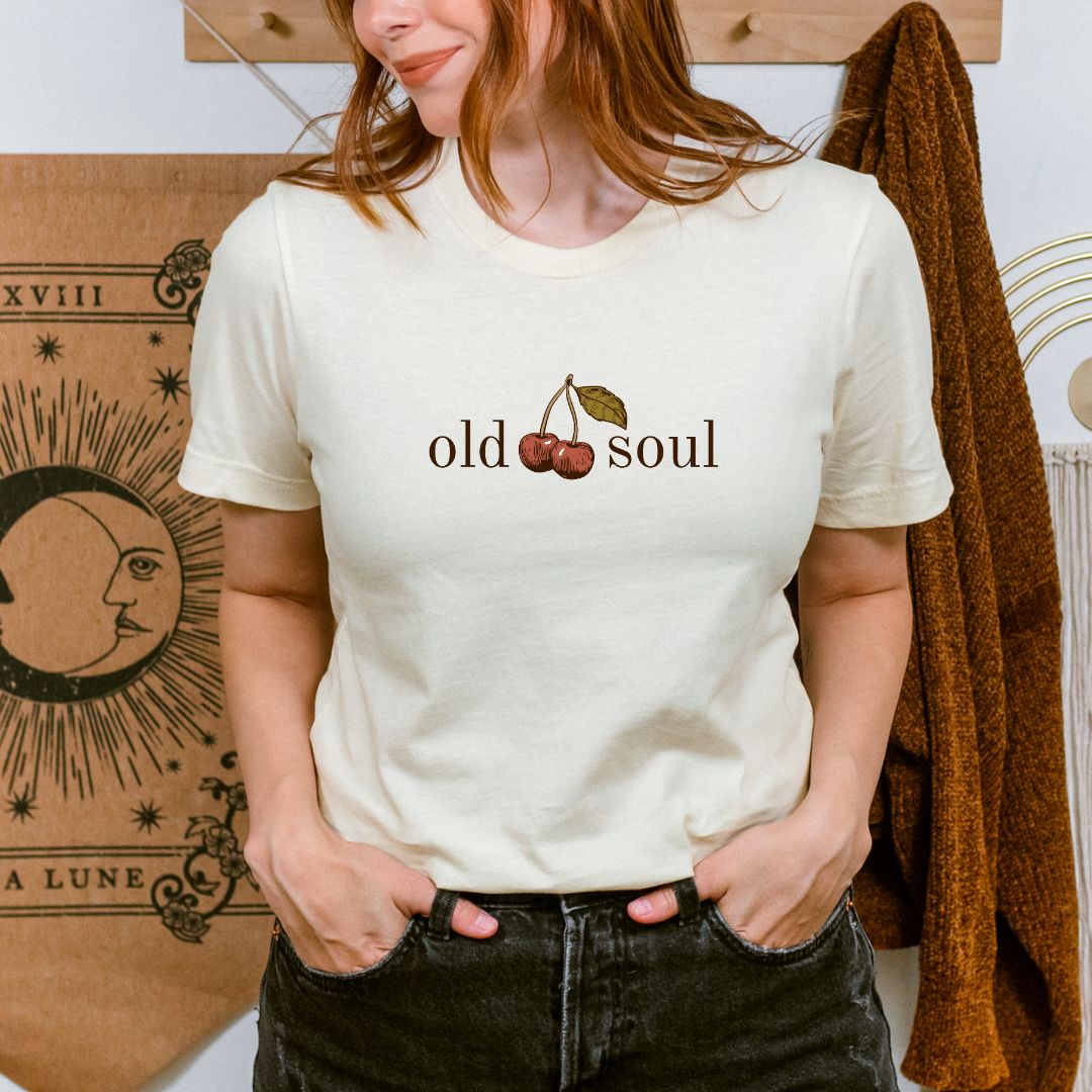 Old Soul Tee Vintage Style Cherry Aesthetic T-Shirt