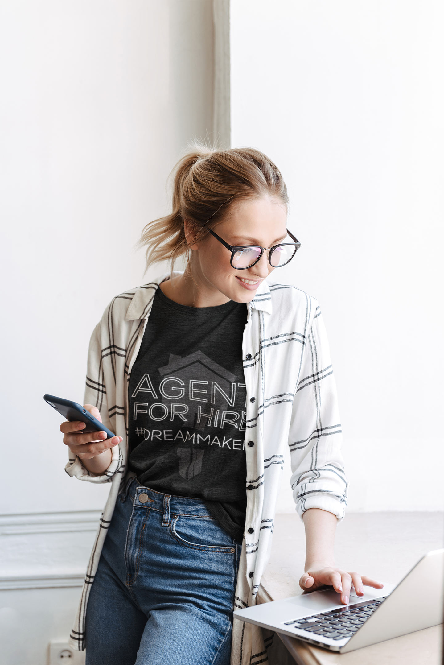 Woman in Realtor T Shirt from Lettuce Blossom