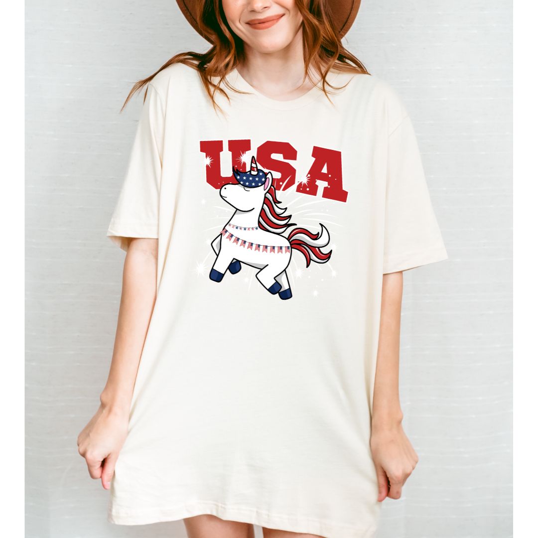 4th Of July Tee Patriotic Unicorn America Shirt For Funny USA Tee Unicorn Lovers Gift