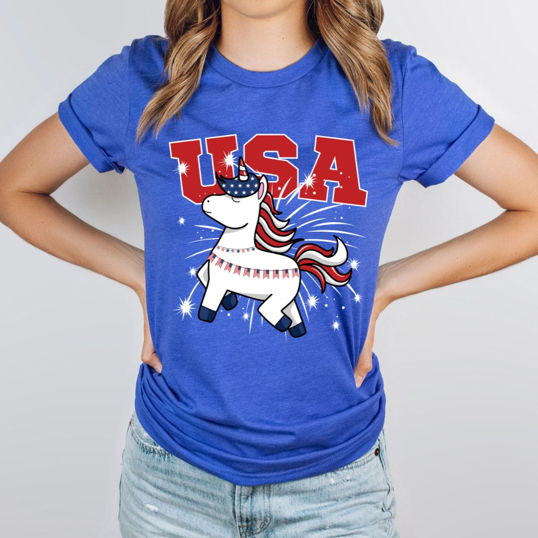 4th Of July Tee Patriotic Unicorn America Shirt For Funny USA Tee Unicorn Lovers Gift