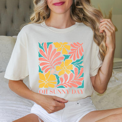 Aesthetic-Shirt-Flower-Tee-Sunny-Day-Summer-Shirt-For-Beach-Cute-Gift