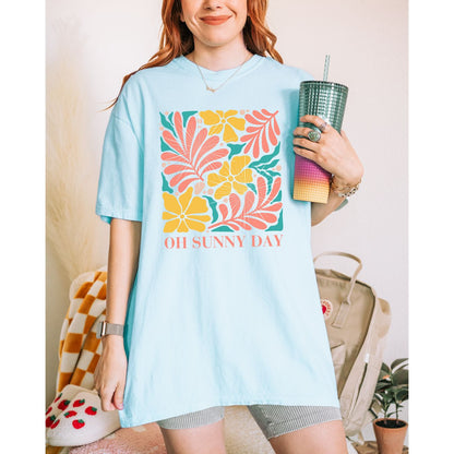 Aesthetic-Shirt-Flower-Tee-Sunny-Day-Summer-Shirt-For-Beach-Cute-Gift