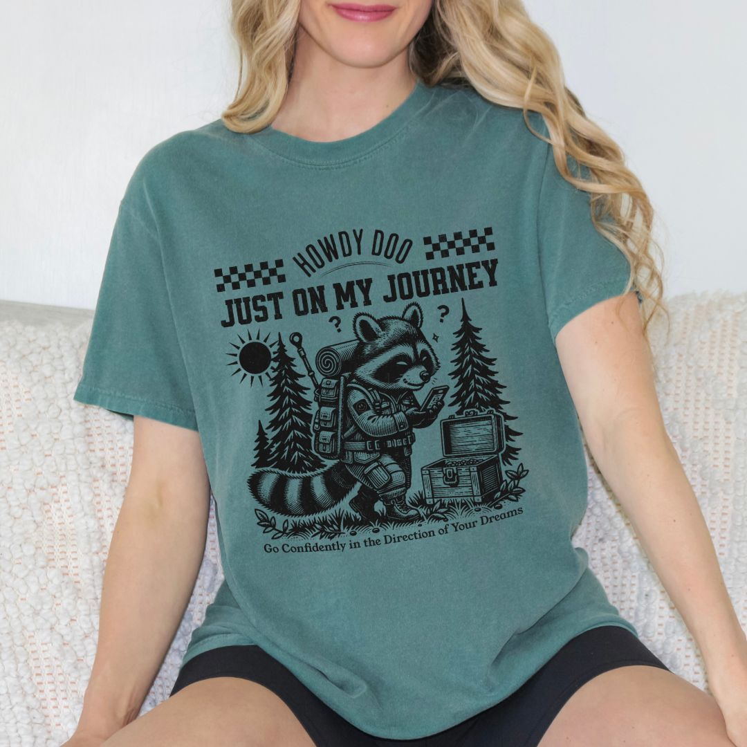 Encouraging-Quote-T-Shirts-For-Adventure-Tees-Raccoon-Life-Is-A-Journey-Comfort-Colors