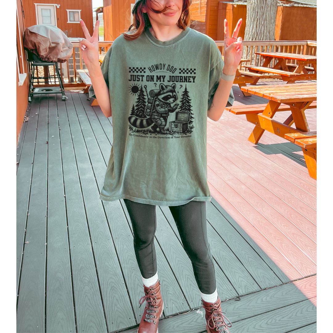 Encouraging-Quote-T-Shirts-For-Adventure-Tees-Raccoon-Life-Is-A-Journey-Comfort-Colors