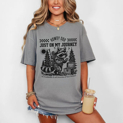 Encouraging-Quote-T-Shirts-For-Adventure-Tees-Raccoon-Life-Is-A-Journey-Comfort-Colors