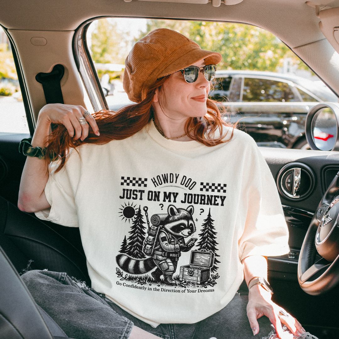 Encouraging-Quote-T-Shirts-For-Adventure-Tees-Raccoon-Life-Is-A-Journey-Comfort-Colors