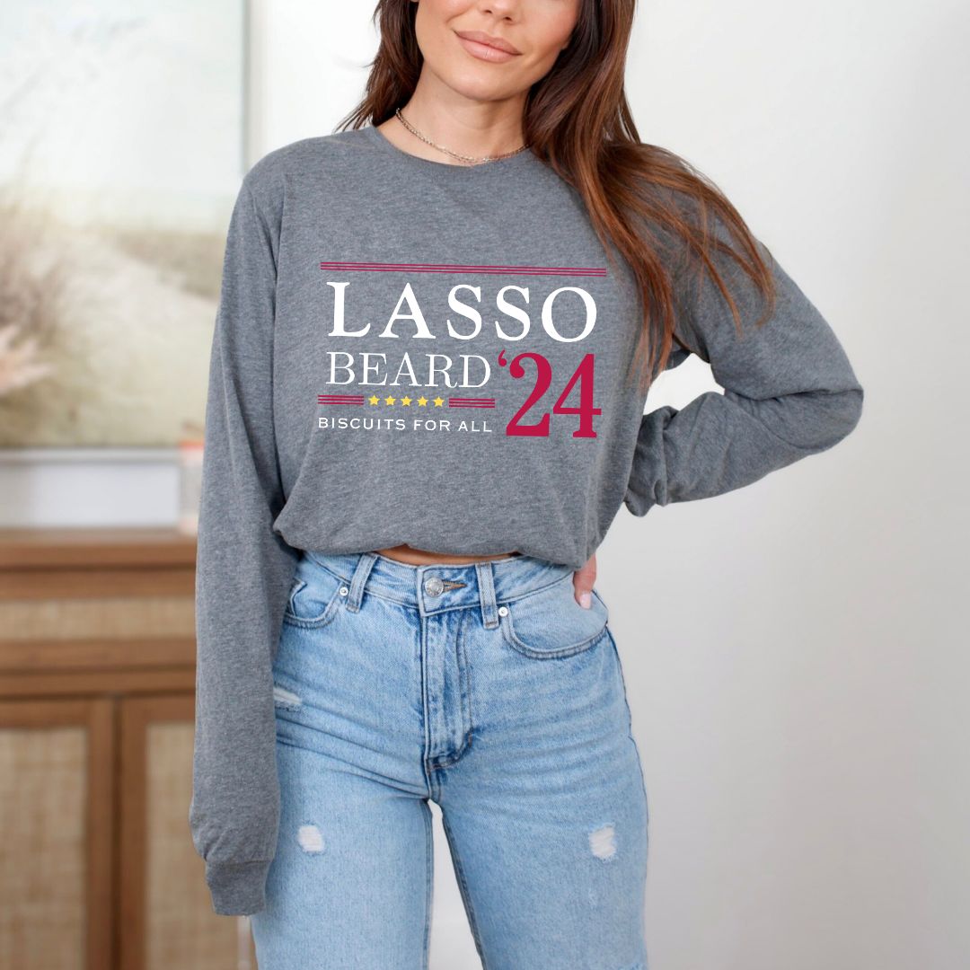 Lasso-T-Shirt-Funny-Election-Tee-Lasso-Fan-Gift-Lasso-_-Beard-Long-Sleeve