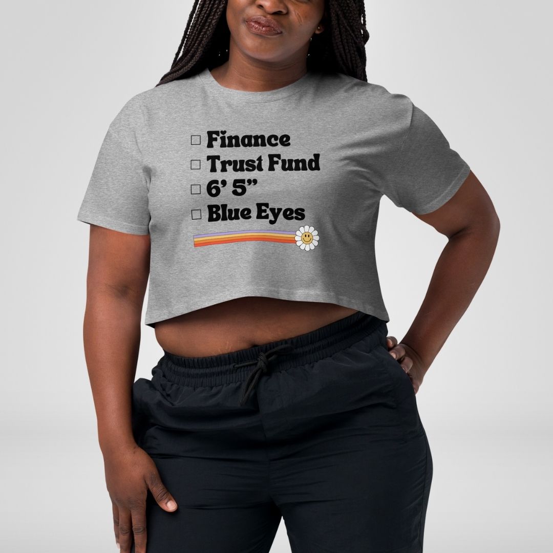 Unhinged Crop Top Finance Guy Funny Tee For Gag Gift Retro Style T-Shirt