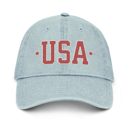 4th of July Hat USA Denim Embroidered Hat America Hat Patriotic Gift