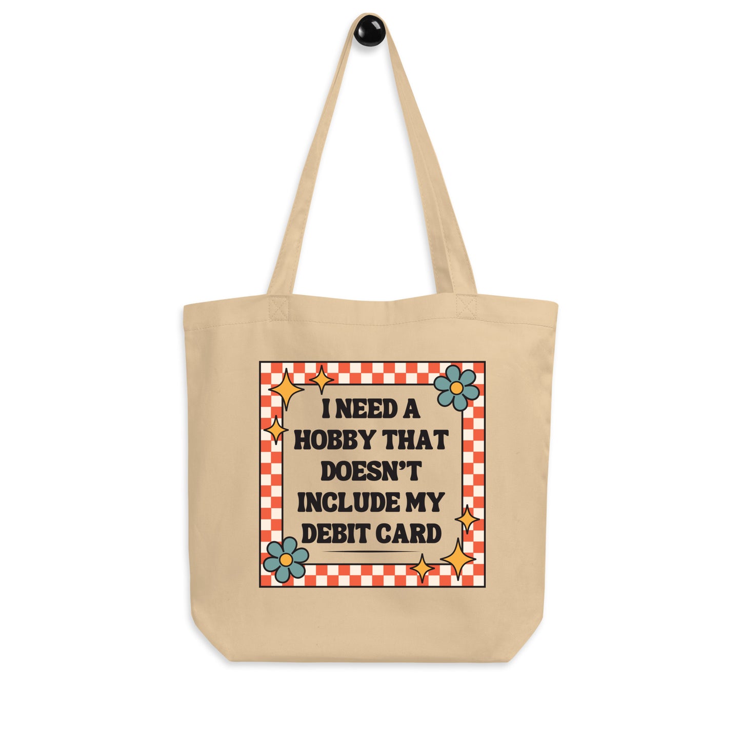 Funny Tote For Shopping Addict Gift Retro Style Organic Cotton Tote For Shopping