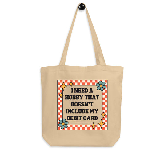 Funny Tote For Shopping Addict Gift Retro Style Organic Cotton Tote For Shopping