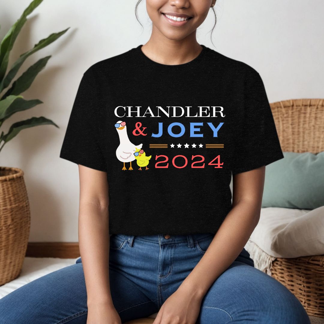 funny-election-tees-friends-tv-show-tshirt-chandler-joey-for-president-2024-vote-tee