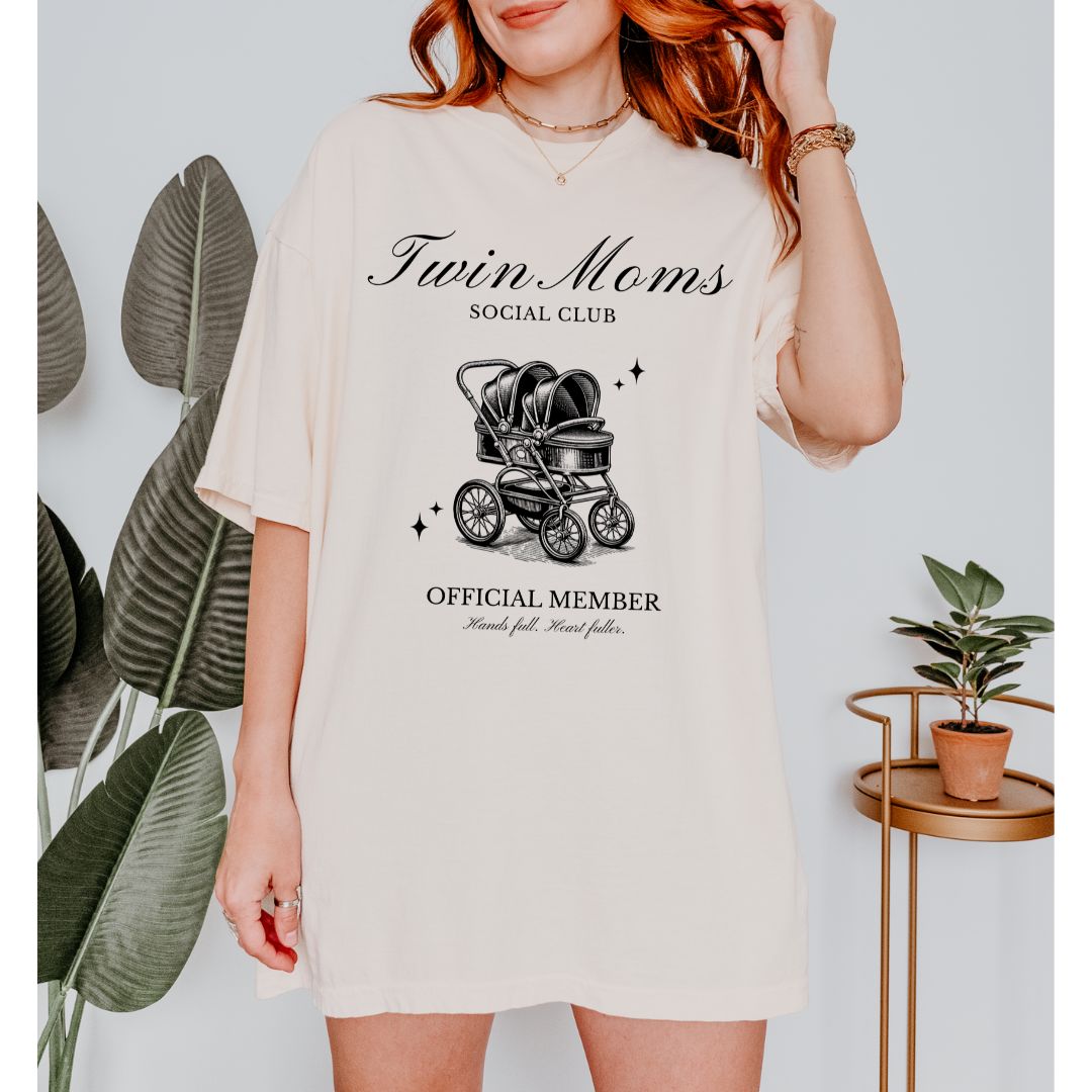 Twin Mom Shirt Twin Moms Social Club T-Shirt Gift For New Mom of Twins