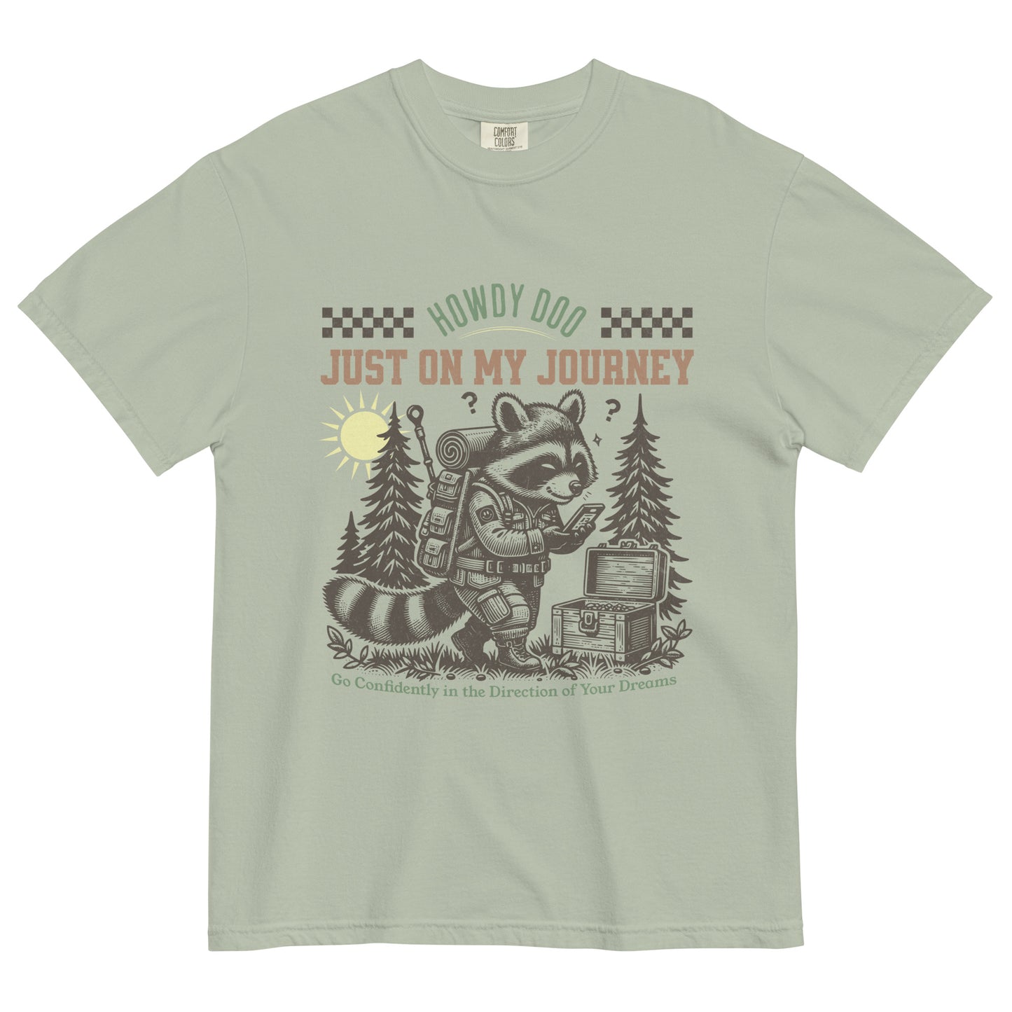 Encouraging-Quote-T-Shirt-For-Adventure-Tee-Raccoon-Life-Is-A-Journey-Comfort-Colors