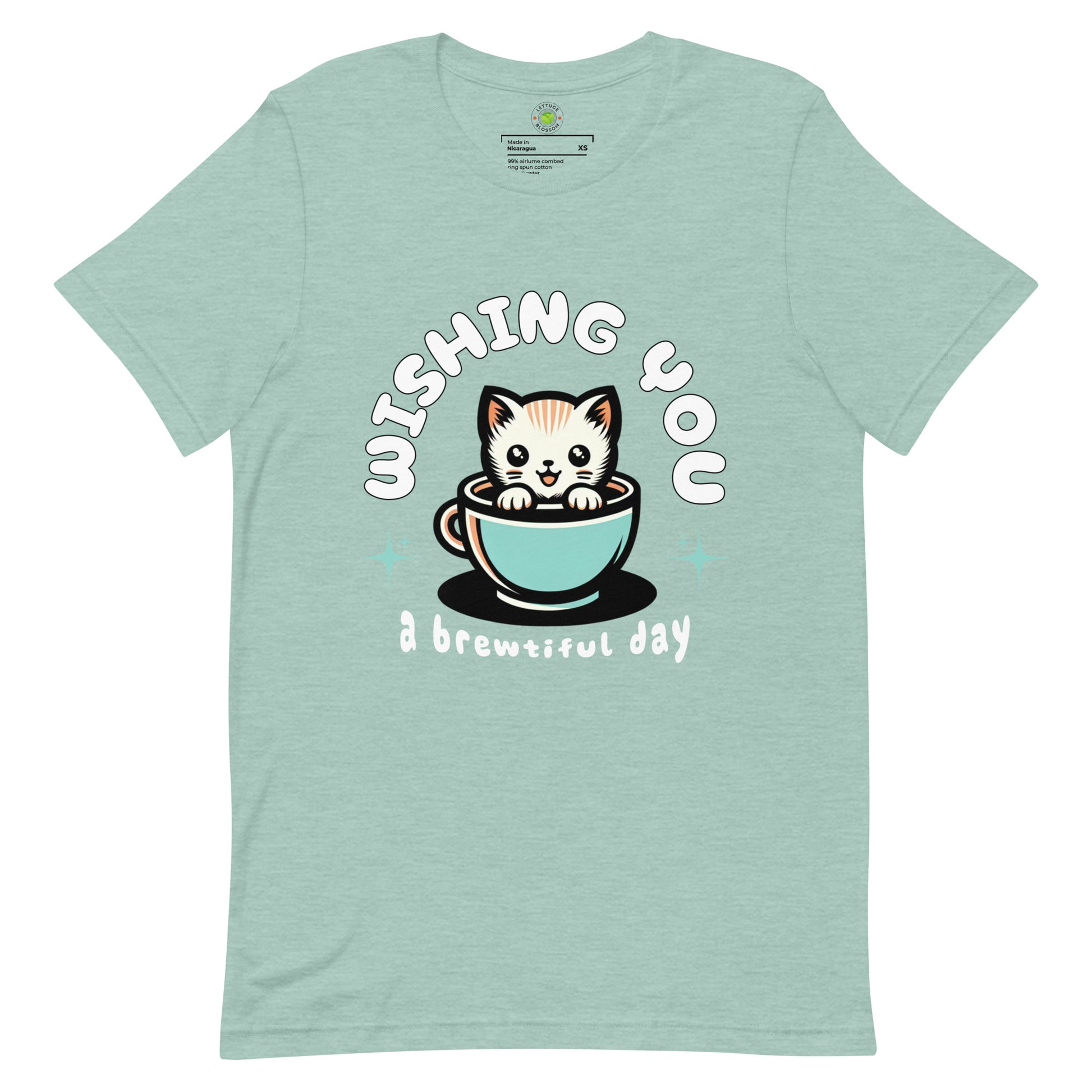 Brew-tiful Day Cat Punny Tee Wordplay Cute Tee Shirts & Gifts