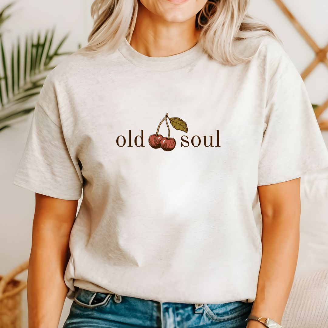 Old Soul Tee Vintage Style Cherry Aesthetic T-Shirt