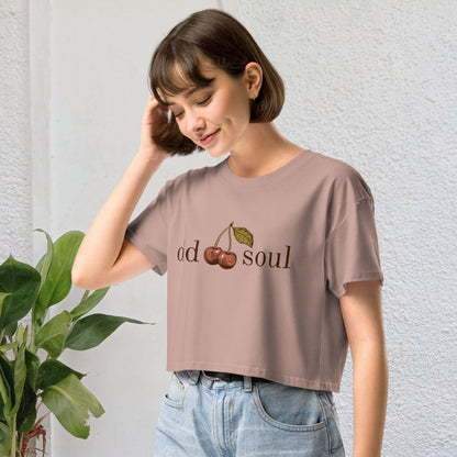 Old Soul Tee Vintage Style Cherry Aesthetic Crop Top