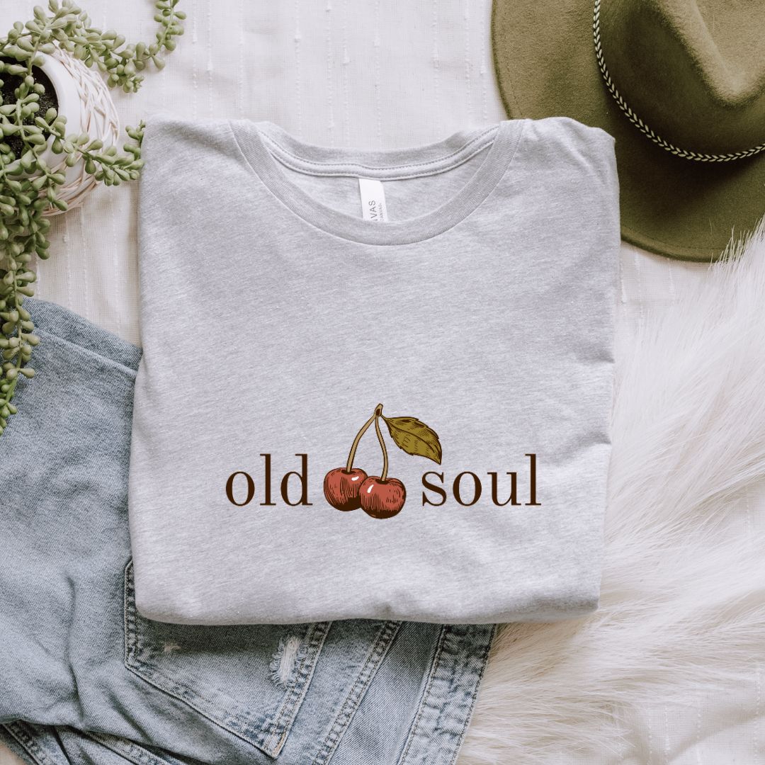 Old Soul Tee Vintage Style Cherry Aesthetic T-Shirt