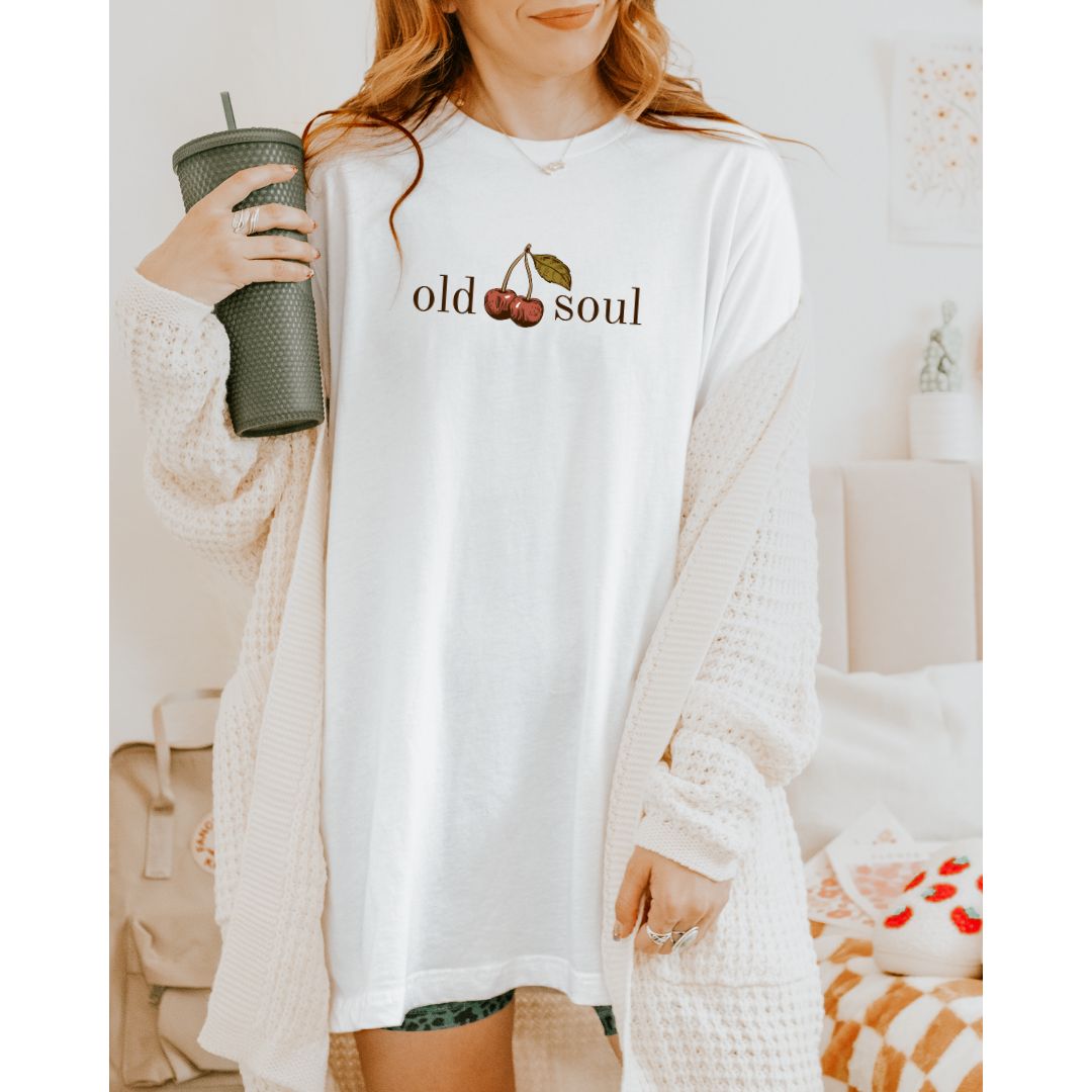 Old Soul Tee Vintage Style Cherry Aesthetic T-Shirt