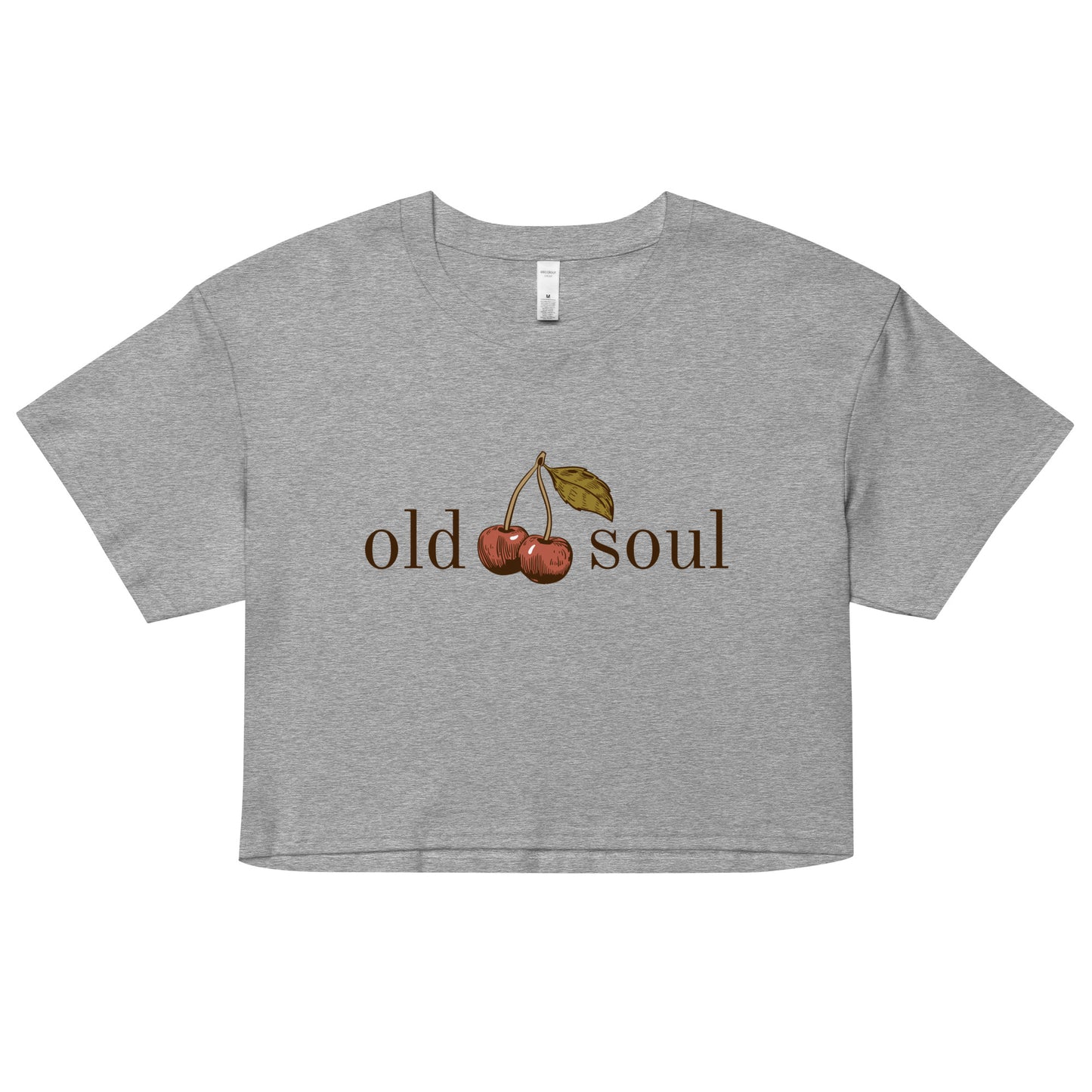 Old Soul Tee Vintage Style Cherry Aesthetic Crop Top