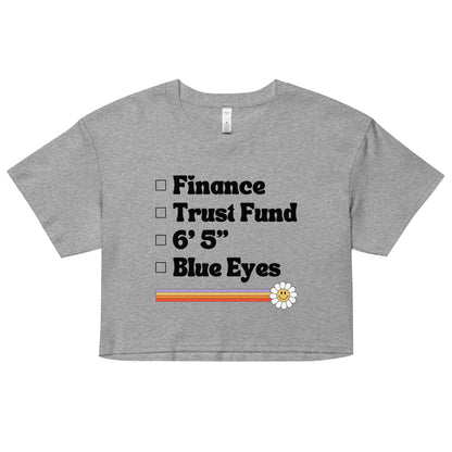 Unhinged Crop Top Finance Guy Funny Tee For Gag Gift Retro Style T-Shirt