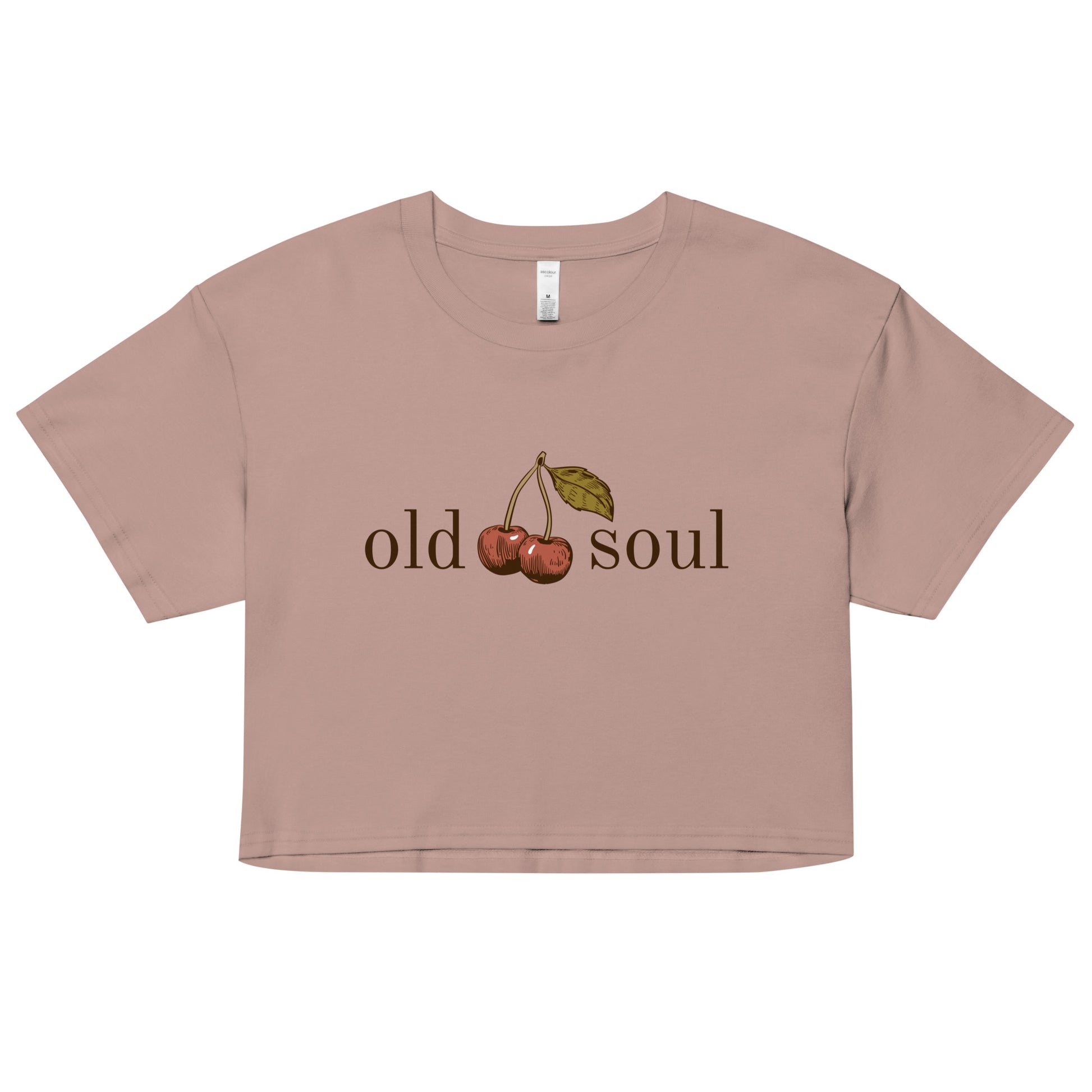 Old Soul Tee Vintage Style Cherry Aesthetic Crop Top