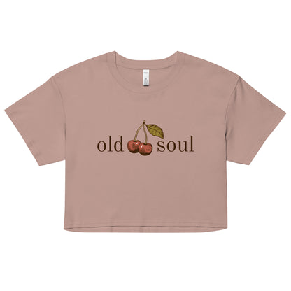 Old Soul Tee Vintage Style Cherry Aesthetic Crop Top