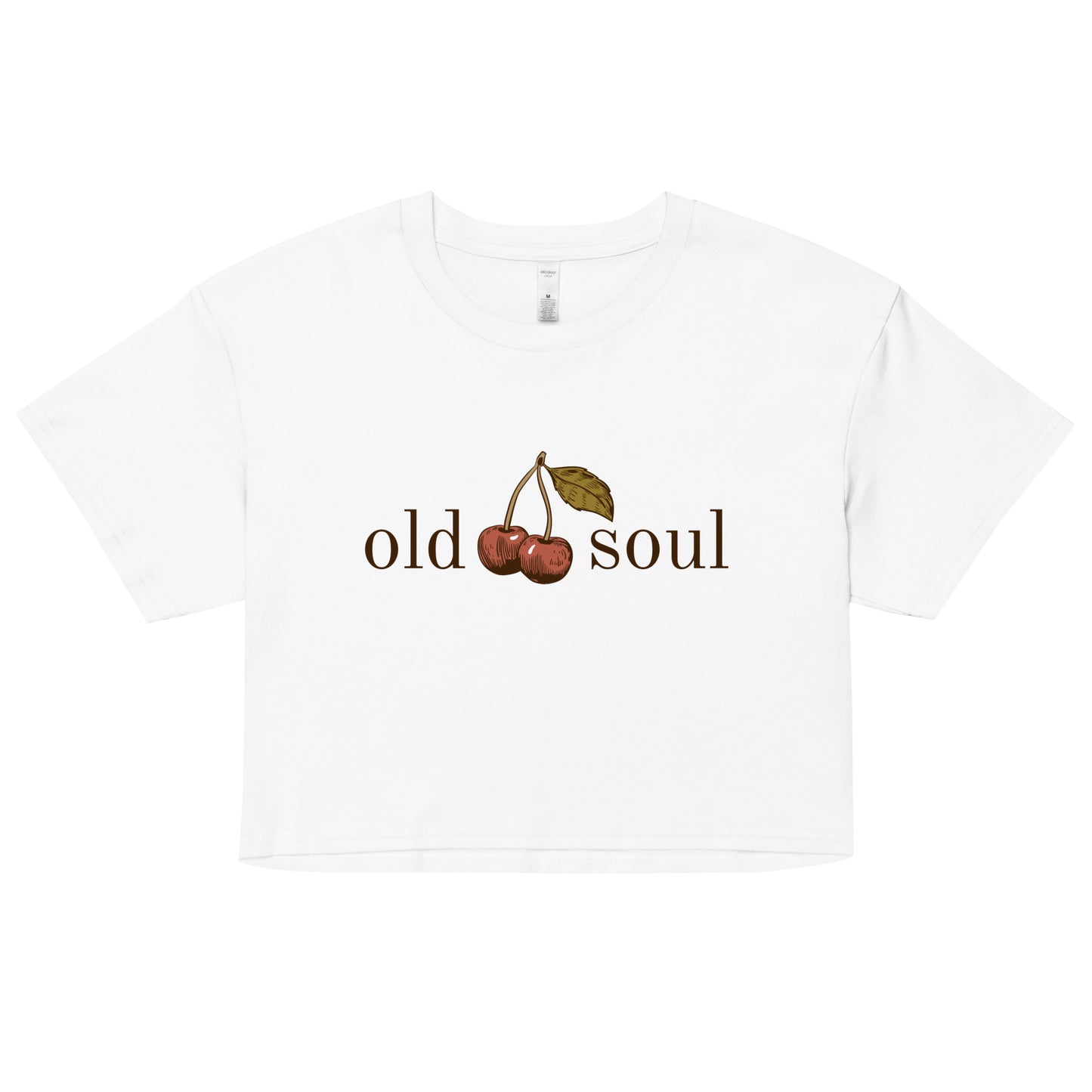 Old Soul Tee Vintage Style Cherry Aesthetic Crop Top